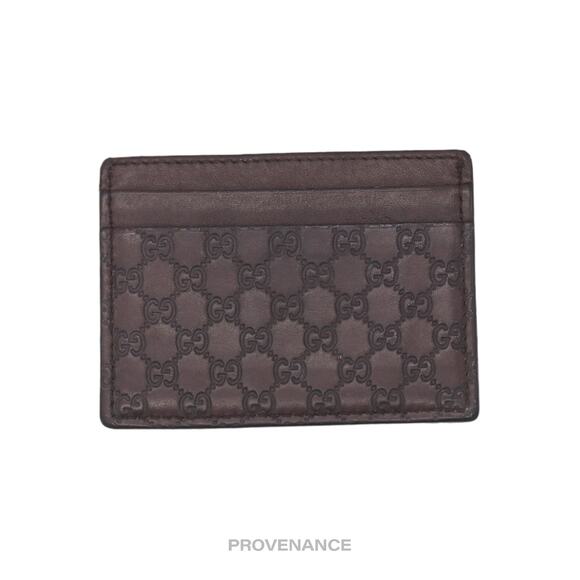 🔴 Gucci Card Holder Wallet - Chocolate MicroGuccissima Leather - Picture 1 of 5